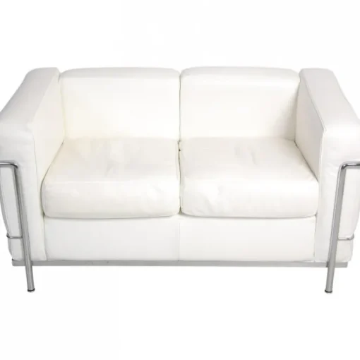 Pamono LC2 2-Seater Sofa in White Leather by Le Corbusier Outlet