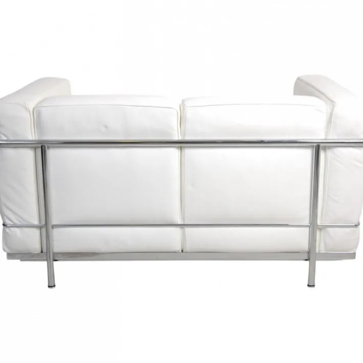 Pamono LC2 2-Seater Sofa in White Leather by Le Corbusier Outlet