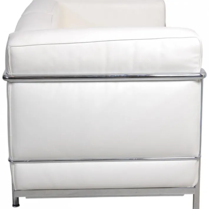 Pamono LC2 2-Seater Sofa in White Leather by Le Corbusier Outlet