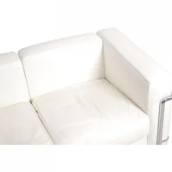 Pamono LC2 2-Seater Sofa in White Leather by Le Corbusier Outlet