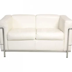 Pamono LC2 2-Seater Sofa in White Leather by Le Corbusier Online