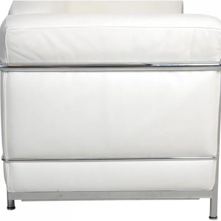 Pamono LC2 2-Seater Sofa in White Leather by Le Corbusier Online