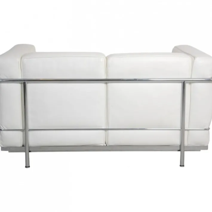 Pamono LC2 2-Seater Sofa in White Leather by Le Corbusier Online
