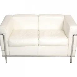 Pamono LC2 2-Seater Sofa in White Leather by Le Corbusier Online