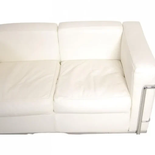 Pamono LC2 2-Seater Sofa in White Leather by Le Corbusier Online