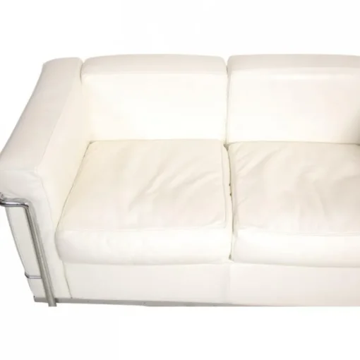 Pamono LC2 2-Seater Sofa in White Leather by Le Corbusier Online