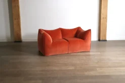 Pamono Le Bambole Sofa in Coral Velvet by Mario Bellini for B&B Italia, 1970s Clearance