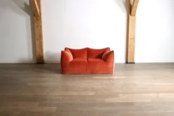 Pamono Le Bambole Sofa in Coral Velvet by Mario Bellini for B&B Italia, 1970s Clearance