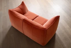 Pamono Le Bambole Sofa in Coral Velvet by Mario Bellini for B&B Italia, 1970s Clearance