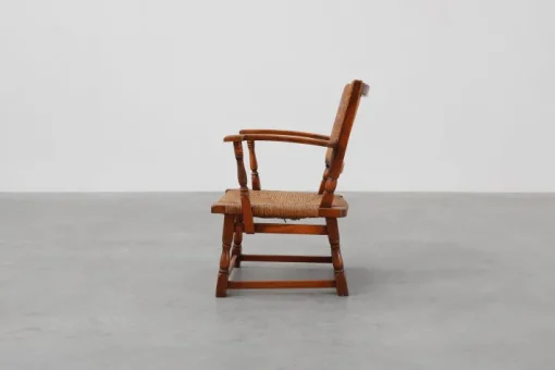 Pamono Leather and Oak Armchair by Theo Ruth for Artifort, The Netherlands, 1940s Clearance
