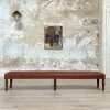 Pamono Leather Bistro Bench, 1930s Hot