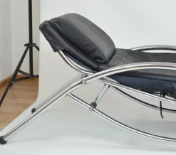 Pamono Leather Chaise Lounge, 1980s