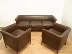 Pamono Leather Club Set by Antonio Citterio for Moroso, 1980s, Set of 3 Hot