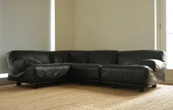 Pamono Leather Flandra Modular Sofa by Vico Magistretti for Cassina, Italy, 1970s, Set of 4 Sale