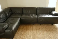 Pamono Leather Flandra Modular Sofa by Vico Magistretti for Cassina, Italy, 1970s, Set of 4 Sale