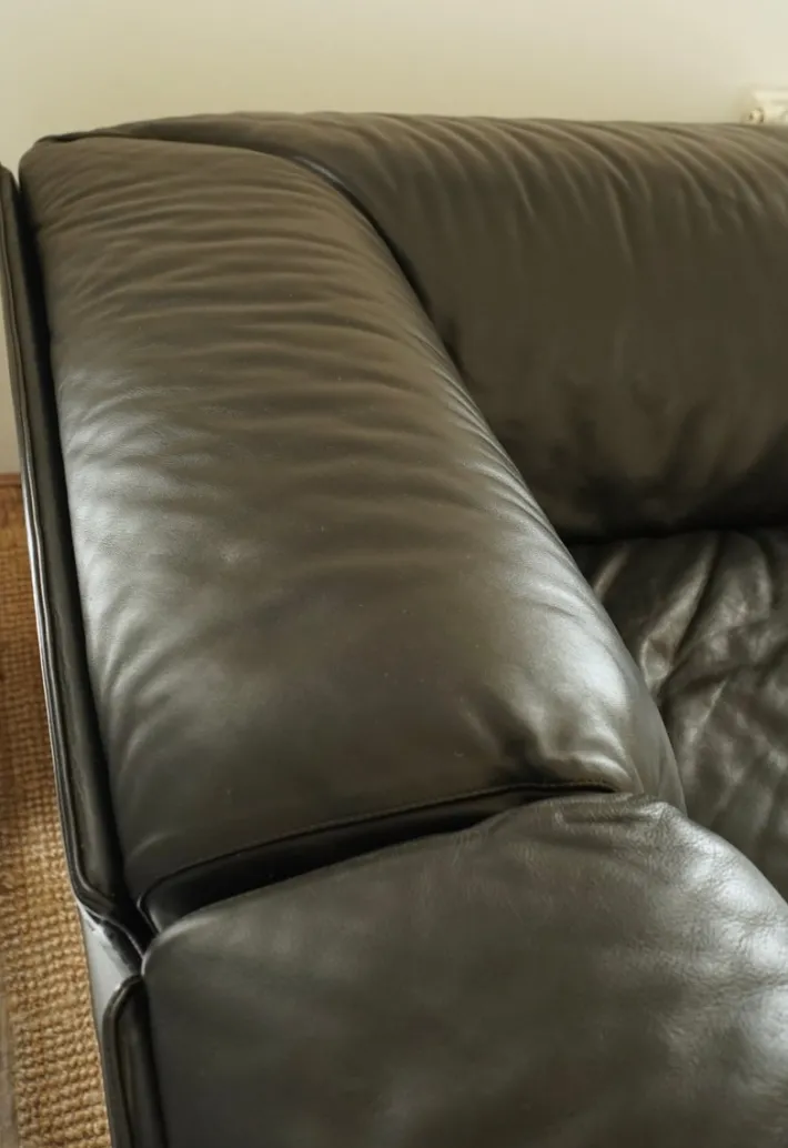 Pamono Leather Flandra Modular Sofa by Vico Magistretti for Cassina, Italy, 1970s, Set of 4 Sale