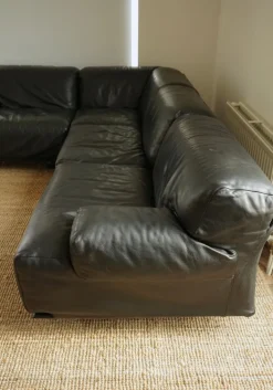 Pamono Leather Flandra Modular Sofa by Vico Magistretti for Cassina, Italy, 1970s, Set of 4 Sale