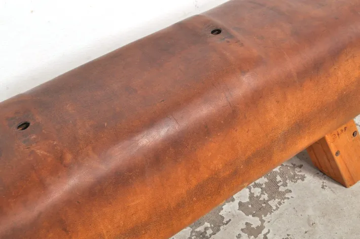 Pamono Leather Gymnastic Horse Bench, 1940s New