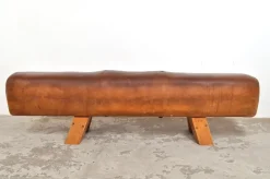 Pamono Leather Gymnastic Horse Bench, 1940s New