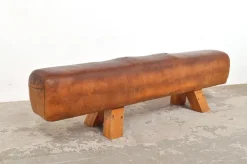 Pamono Leather Gymnastic Horse Bench, 1940s New
