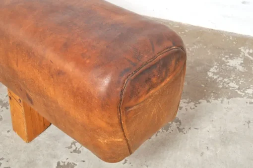 Pamono Leather Gymnastic Horse Bench, 1940s New
