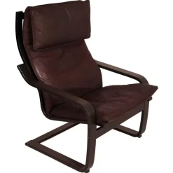 Pamono Leather Poäng Chairs & Footrest by Noboru Nakamura for IKEA, 1990s, Set of 3 Online