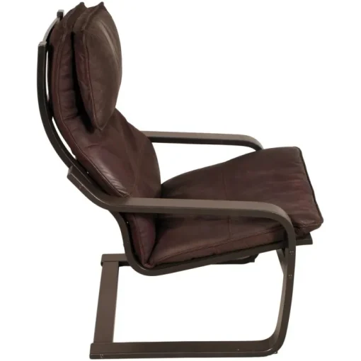 Pamono Leather Poäng Chairs & Footrest by Noboru Nakamura for IKEA, 1990s, Set of 3 Online
