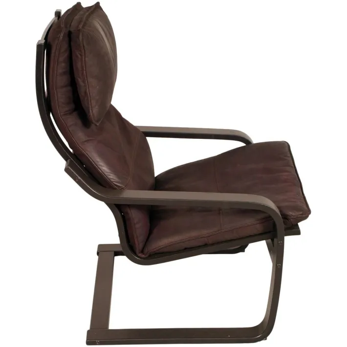 Pamono Leather Poäng Chairs & Footrest by Noboru Nakamura for IKEA, 1990s, Set of 3 Online