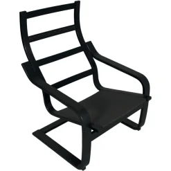 Pamono Leather Poäng Chairs & Footrest by Noboru Nakamura for IKEA, 1990s, Set of 3 Online