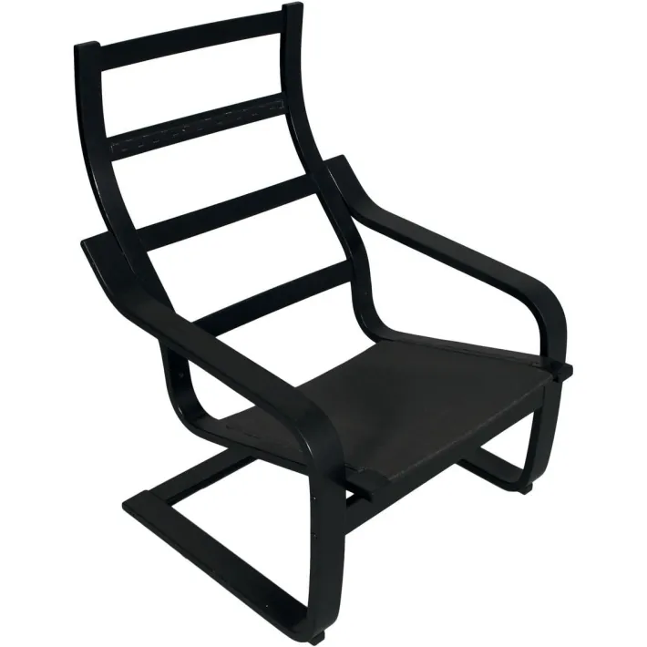 Pamono Leather Poäng Chairs & Footrest by Noboru Nakamura for IKEA, 1990s, Set of 3 Online