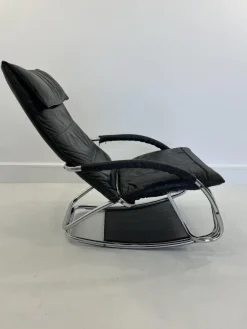 Pamono Leather Rocking Chair by Jochen Hoffman, 1980s New