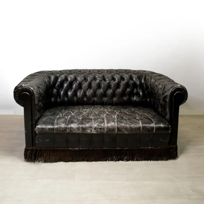 Pamono Leather Sofa from Fornasetti, 1960s Sale