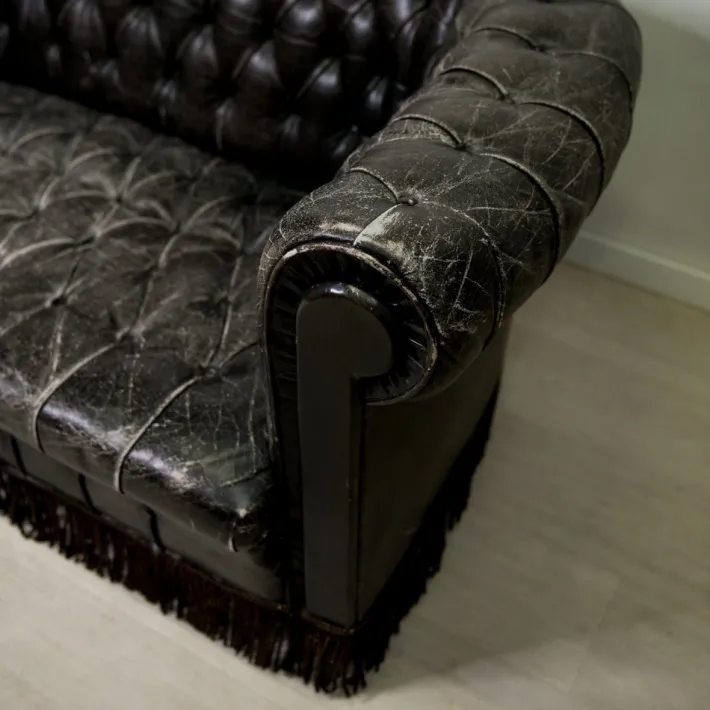 Pamono Leather Sofa from Fornasetti, 1960s Sale