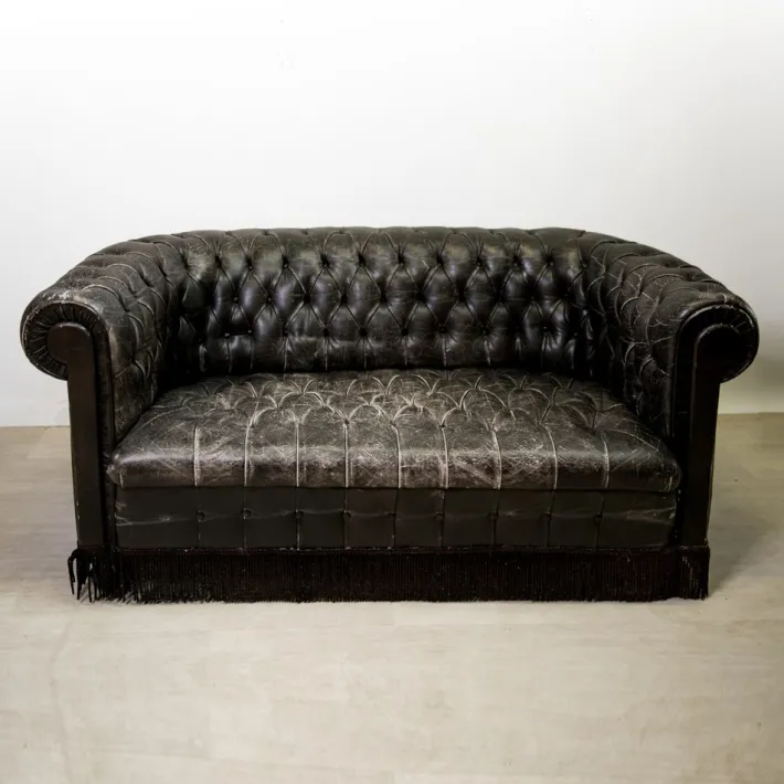 Pamono Leather Sofa from Fornasetti, 1960s Hot