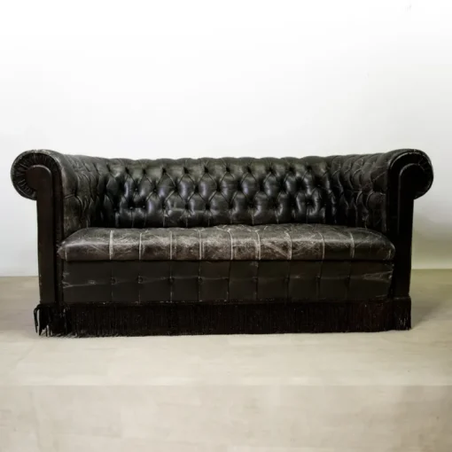 Pamono Leather Sofa from Fornasetti, 1960s Hot