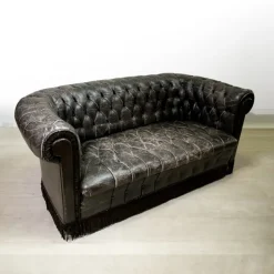Pamono Leather Sofa from Fornasetti, 1960s Hot