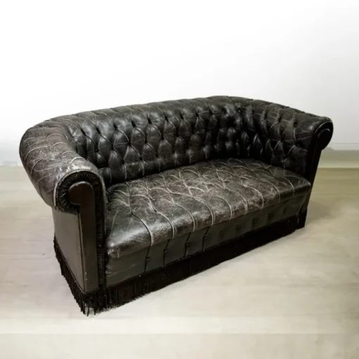 Pamono Leather Sofa from Fornasetti, 1960s Hot
