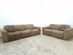 Pamono Leather Sofa Set by Ernst Lüthy for de Sede, Set of 3 Best