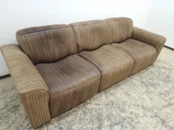 Pamono Leather Sofa Set by Ernst Lüthy for de Sede, Set of 3 Best