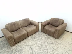 Pamono Leather Sofa Set by Ernst Lüthy for de Sede, Set of 3 Best