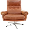 Pamono Leather Swivel Armchair from Niili Stopmobbler, Dermark, 1970s New