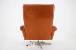 Pamono Leather Swivel Armchair from Niili Stopmobbler, Dermark, 1970s New