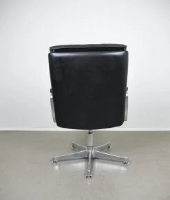 Pamono Leather Swivel Chair with Armrests from Draebert, Germany, 1970s Clearance