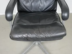 Pamono Leather Swivel Chair with Armrests from Draebert, Germany, 1970s Clearance