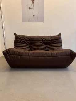 Pamono Leather Togo Set by Michel Ducaroy for Ligne Roset, 1973, Set of 3 Online