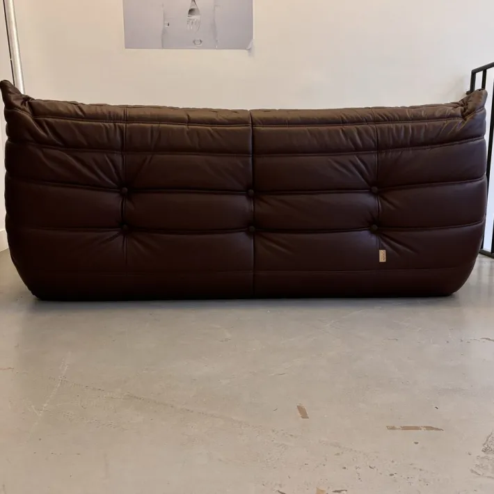 Pamono Leather Togo Set by Michel Ducaroy for Ligne Roset, 1973, Set of 3 Online