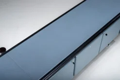 Pamono Leather-Wrapped Sideboard with Oak Trim by Warren Platner for Knoll, 1970s New