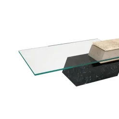 Pamono Lido Coffee Table in Black Marquina Marble and Natural Travertine by Joaquín Moll for Meddel Best