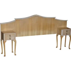 Pamono Light Walnut Headboard with Bedside Tables, 1940s Discount