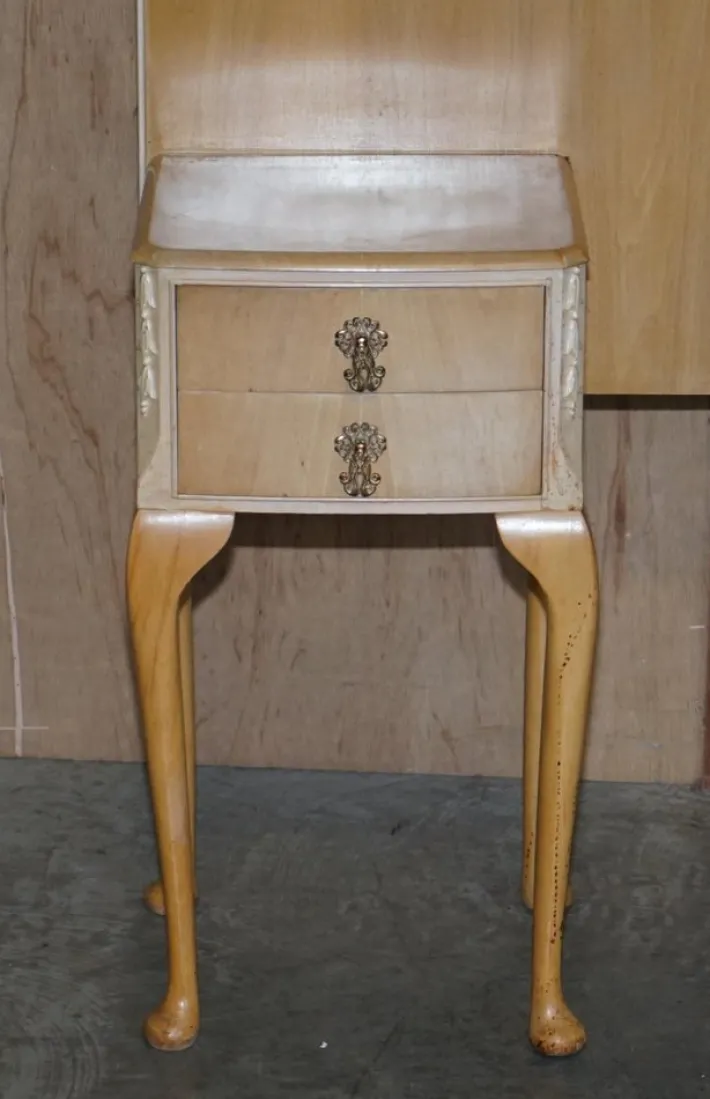 Pamono Light Walnut Headboard with Bedside Tables, 1940s Discount